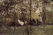 Ilia Efimovich Repin A bench in the returfing oil painting artist